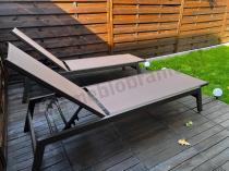 Aranżacja: Komplet aluminiowych leżaków z regulacją oparcia Erebu Brown 2szt