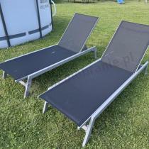 Aranżacja: Komplet leżaków na kółkach z regulowanymi oparciami Tebu - Black + Silver 2szt.