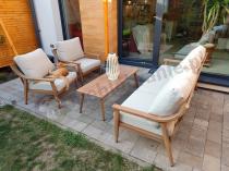 Aranżacja: Komplet mebli aluminiowych na taras dla 5 osób - Else Set - Creme