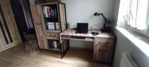 Aranżacja: Komplet mebli do gabinetu Hud Forte Dąb klepkowy biurko 129x60 cm