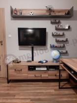 Aranżacja: Komplet mebli do gabinetu Hud Forte Dąb klepkowy biurko 129x60 cm