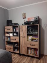 Aranżacja: Komplet mebli do gabinetu Hud Forte Dąb klepkowy biurko 129x60 cm