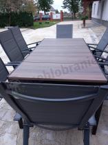 Aranżacja: Komplet mebli do ogrodu - stół 200 cm i 8 składanych krzeseł - Portis Nova 8+1