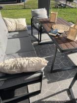Aranżacja: Komplet mebli metalowych do ogrodu dla 7 osób ze stołem obiadowym - Panaon Dining Light Grey