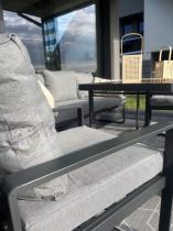Aranżacja: Komplet mebli metalowych do ogrodu dla 7 osób ze stołem obiadowym - Panaon Dining Light Grey