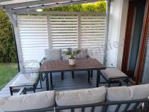 Aranżacja: Komplet mebli metalowych do ogrodu dla 7 osób ze stołem obiadowym - Panaon Dining Light Grey