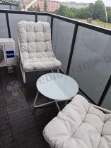 Aranżacja: Komplet mebli na balkon dla 2 osób ze stolikiem kawowym Aurea Duo Cream