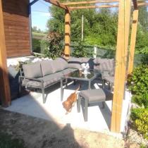 Aranżacja: Komplet mebli na taras - narożnik 184x239cm, 2 pufy, stół 120cm - Sodor Corner XL - Dark Grey