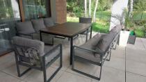 Aranżacja: Komplet mebli na taras ze stołem obiadowym Panaon Grande Prime GG
