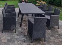 Aranżacja: Komplet mebli obiadowych na taras Kantara Comfort z rozkładanym stołem 160-240 cm i 10 fotelami