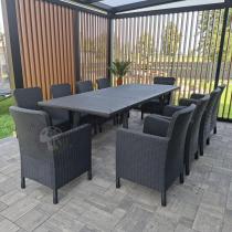 Aranżacja: Komplet mebli obiadowych na taras Kantara Comfort z rozkładanym stołem 160-240 cm i 10 fotelami