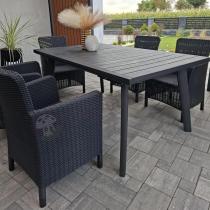 Aranżacja: Komplet mebli obiadowych na taras Kantara Comfort z rozkładanym stołem 160-240 cm i 10 fotelami