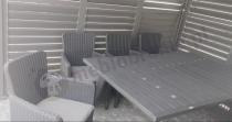 Aranżacja: Komplet mebli obiadowych na taras Kantara Comfort z rozkładanym stołem 160-240 cm i 10 fotelami