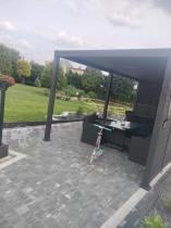 Aranżacja: Komplet mebli obiadowych na taras Kantara Comfort z rozkładanym stołem 160-240 cm i 10 fotelami