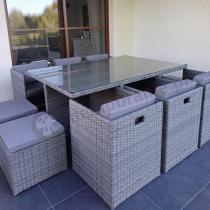Aranżacja: Komplet mebli ogrodowych kostka 10+1 Pavolo Dark Grey