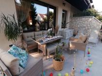 Aranżacja: Komplet mebli ogrodowych technorattan dla 7 osób Perata Dining Natural