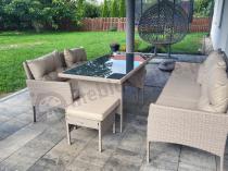 Aranżacja: Komplet mebli ogrodowych technorattan dla 7 osób Perata Dining Natural