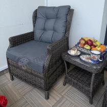 Aranżacja: Komplet mebli ogrodowych z technorattanu z funkcją Relax Laritto Duo - Dark Brown