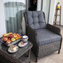 Aranżacja: Komplet mebli ogrodowych z technorattanu z funkcją Relax Laritto Duo - Dark Brown