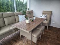 Aranżacja: Komplet mebli technorattan dla 7 osób ze stołem polywood Lirata Dining Natural