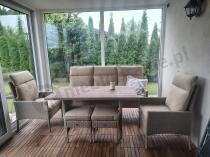 Aranżacja: Komplet mebli technorattan dla 7 osób ze stołem polywood Lirata Dining Natural
