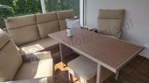 Aranżacja: Komplet mebli technorattan dla 7 osób ze stołem polywood Lirata Dining Natural