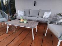 Aranżacja: Komplet mebli wypoczynkowych na taras - sofa 180cm rope style - Kostto Cafe White