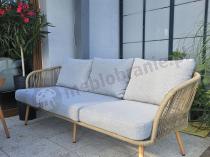 Aranżacja: Komplet mebli wypoczynkowych na taras rope style Dona Light Grey