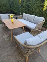 Aranżacja: Komplet mebli wypoczynkowych na taras rope style Dona Light Grey