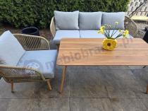 Aranżacja: Komplet mebli wypoczynkowych na taras rope style Dona Light Grey