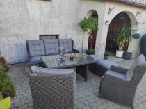 Aranżacja: Komplet mebli z technorattanu dla 7 osób ze stołem 140x80 Fiorento - Antracite