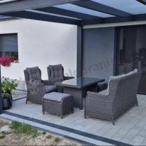 Aranżacja: Komplet mebli z technorattanu dla 7 osób ze stołem 140x80 Fiorento - Antracite