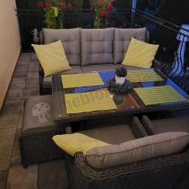 Aranżacja: Komplet mebli z technorattanu dla 7 osób ze stołem 140x80 Fiorento - Antracite