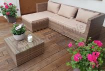 Aranżacja: Komplet mebli z technorattanu Farlito V Dark Beige & Latte