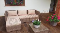 Aranżacja: Komplet mebli z technorattanu Farlito V Dark Beige & Latte