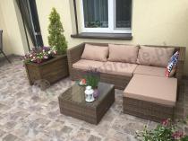 Aranżacja: Komplet mebli z technorattanu Farlito V Dark Beige & Latte