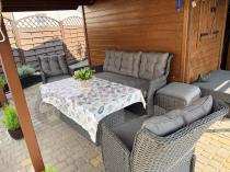 Aranżacja: Komplet mebli z technorattanu z regulowanymi fotelami i podnoszonym stołem 145x85 Fiorento Dining - Antracite Polywoo