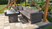 Aranżacja: Komplet modułowy technorattan premium Nilamito VIII Double Brown PLUS