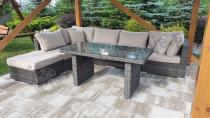 Aranżacja: Komplet modułowy technorattan premium Nilamito VIII Double Brown PLUS