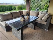 Aranżacja: Komplet modułowy technorattan premium Nilamito VIII Double Brown PLUS