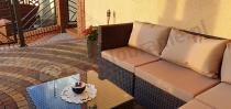 Aranżacja: Komplet ogrodowy z technorattanu FARLITO IX CORNER Brown Along & Latte