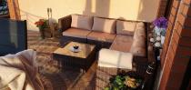 Aranżacja: Komplet ogrodowy z technorattanu FARLITO IX CORNER Brown Along & Latte
