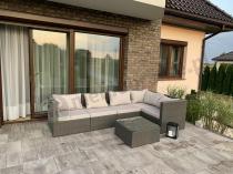 Aranżacja: Komplet ogrodowy z technorattanu FARLITO IX CORNER Grey & Ivory
