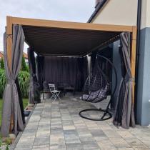 Aranżacja: Komplet pergola z zasłonami i moskitierami Nefir 2.0 3x6 - Woodlook