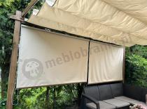 Aranżacja: Komplet rolet do pergoli ogrodowej na ścianę 4m - Kirn 170x225 - Cream Wood - 2szt