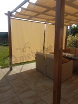 Aranżacja: Komplet rolet do pergoli ogrodowej na ścianę 4m - Kirn 170x225 - Cream Wood - 2szt