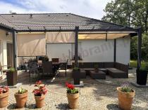 Aranżacja: Komplet rolet zacieniających do pergoli Kirn 120x225 - Cream Grey - 2szt