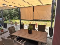 Aranżacja: Komplet rolet zacieniających do pergoli Kirn 120x225 - Cream Grey - 2szt