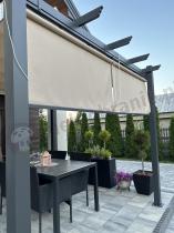 Aranżacja: Komplet rolet zacieniających do pergoli Kirn 120x225 - Cream Grey - 2szt