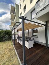 Aranżacja: Komplet rolet zacieniających do pergoli Kirn 120x225 - Cream Grey - 2szt